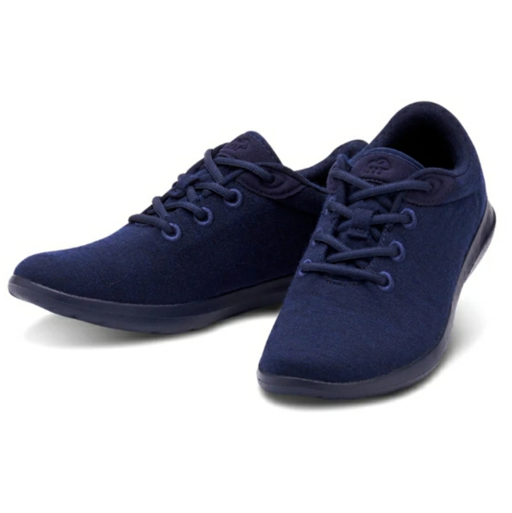 Merinos navy on navy lace up wool runners sneakers